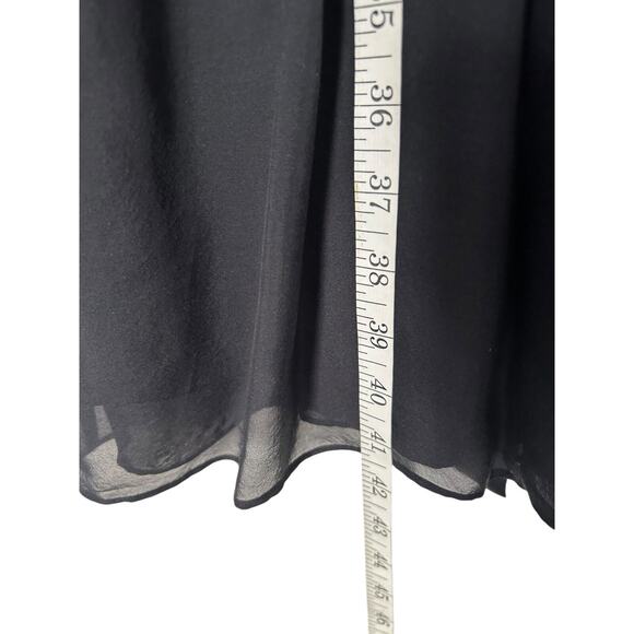 Brooks Brothers Dress Womens 2 Black Silk Sheer Pleated Dark Romantic Feminine - Picture 12 of 13